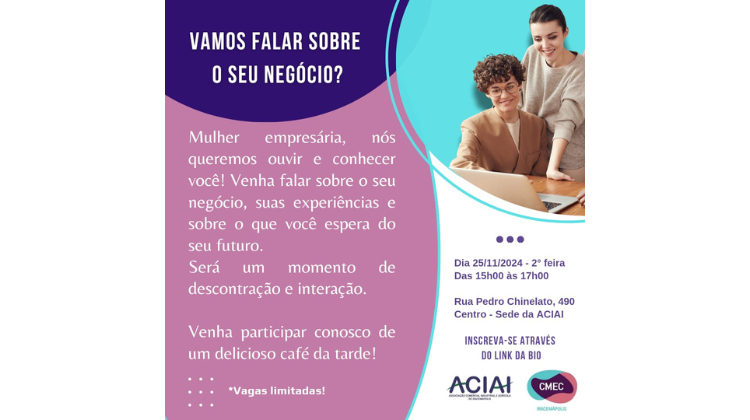 Notícia: Vamos falar sobre o seu negócio, mulher?