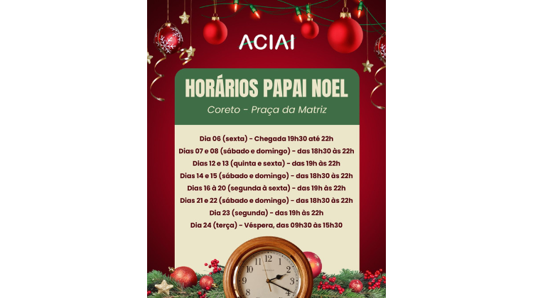 Notícia: O Papai Noel está chegando na Praça da Matriz!